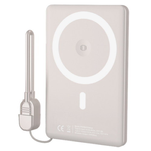 SGS PWRBK50MAG Powerbank Magnetic Wireless Magsafe Output USB-C 5000mAh Silver