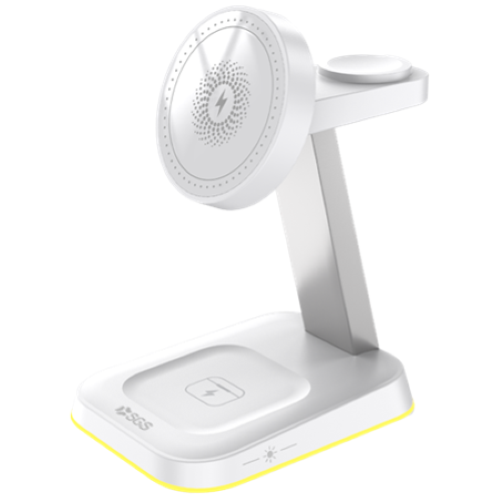 SGS WRLSCHRG-3IN1WH 3-In-1 Stand Base Ricarica Wireless Magsafe 3 In 1 Bianco
