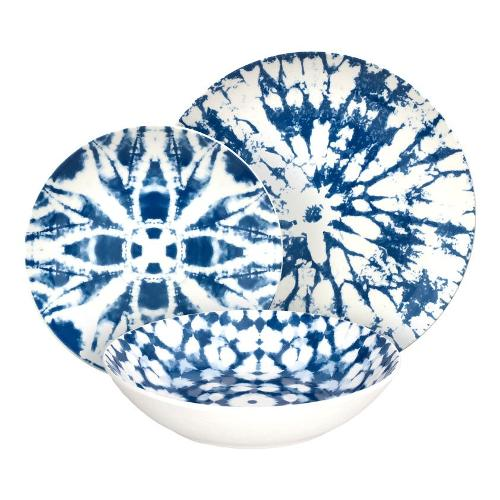 Tognana MC070186130 Set Piatti Porcellana 18pz Blu e Bianco