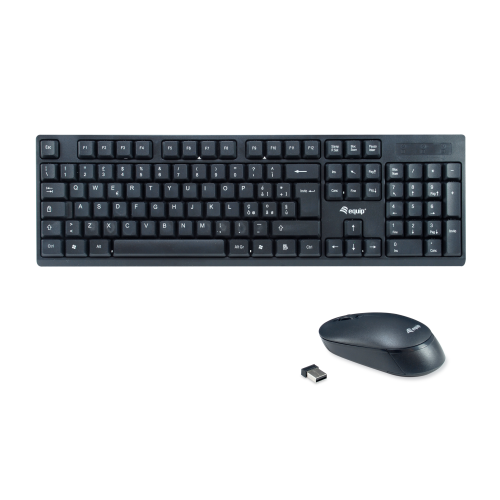 Equip 245523 Tastiera + Mouse Wireless Nero