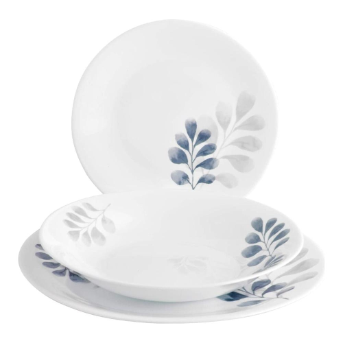 Bormioli 0752766 Servizio Piatti Botanica Blu E Bianco 18pz