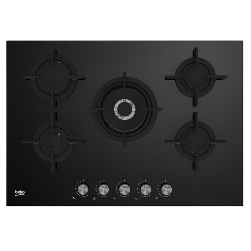 Beko HILW75222S piano cottura Nero Da incasso 75 cm Gas 5 Fornelli