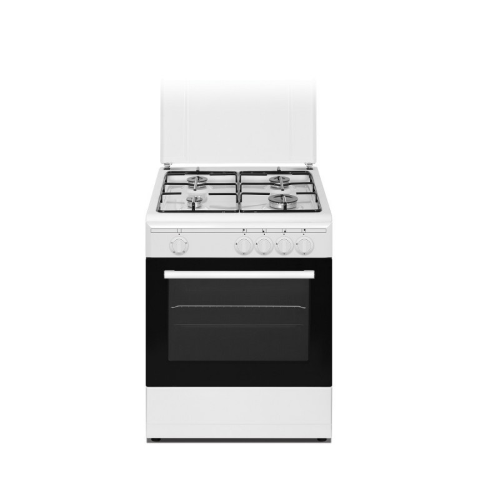 Nikkei SN664WE Cucina a gas con forno elettrico grill 4 Fuochi 60x58 cm Bianco