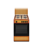 Nikkei Italia SN554BG cucina Gas Nero, Marrone