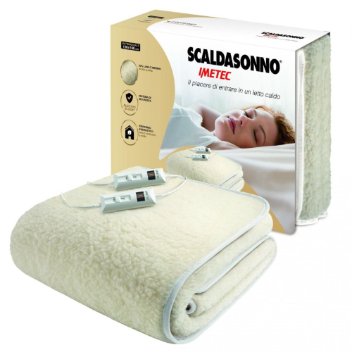 Imetec 16800 Scaldasonno Matrimoniale 50% Lana 150x160Cm 2 Temp