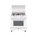 Glem Gas A85GXF5 Cucina a Gas 5 Fuochi Forno a Gas Grill 80x50 cm Bianco