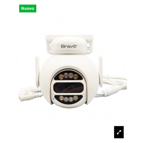 Bravo 92902909 Commodoro Pro Lux Telecamera Motorizzata 5MP Per Esterni Wi-Fi o LAN Audio bidirezionale Visione Infrarossi IR o colori