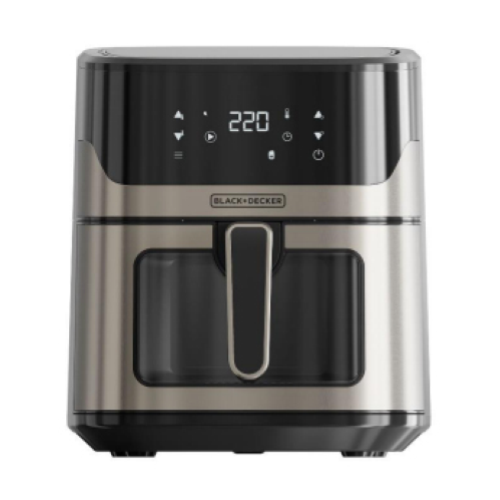 Black & Decker BXAF6500E Friggitrice Ad Aria 6,5L 1600W Nero/Grigio