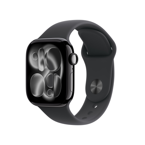 Apple MEQU4QL/A Watch Series 11 GPS 42mm Cassa Alluminio Jet Black Al Black con Sport Band Nero - M/L