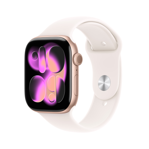 Apple MEV64QL/A Watch Series 11 GPS 46mm Cassa Alluminio Rose Gold Al LB con Band Rosa Fard - S/M