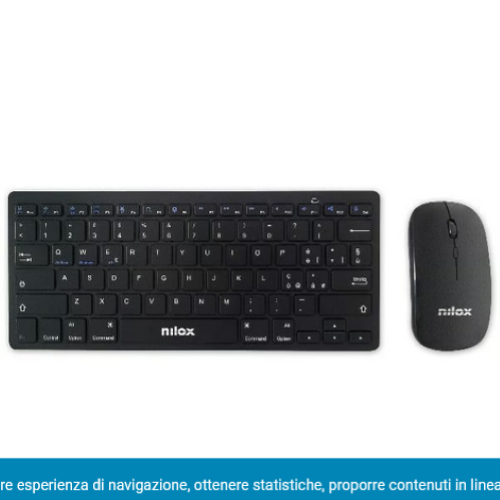 Nilox NXKMMB00001 Mouse e Tastiera Wireless Slim Nero