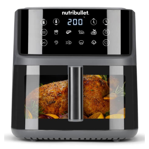 NutriBullet 0C12500004 CrispLite Vision Singolo 8 L Indipendente 2000 W Friggitrice ad aria calda Nero