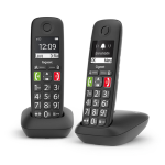 Gigaset E290 Duo Telefono analogico/DECT Identificatore di chiamata Nero cordless duo
