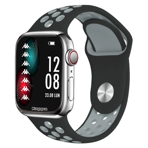 Kappa Prime KW-P005 Due Cinturini In Silicone Black/Grey Smartwatch White