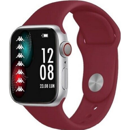 Kappa Prime KW-P010 Due Cinturini In Silicone Smartwatch Burgundy Silver