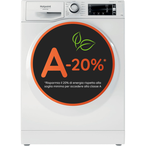 Hotpoint Ariston NBT1048WDAIT Lavatrice 10kg Classe A-20% 1400g Inverter Oblò Nero