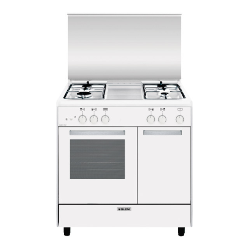 Glem Gas AR854GX cucina Elettrico/Gas Bianco con portabombola