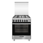 Glem Gas SA664MI6 cucina Elettrico Nero, Acciaio inox