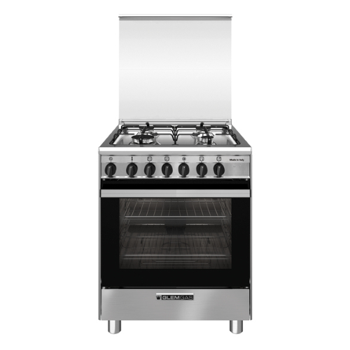 Glem Gas SA664MI6 cucina Elettrico Nero, Acciaio inox