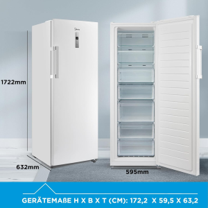 Midea MDRU333FZE01 Congelatore Frigorifero Altezza 172,2 cm No Frost 238Lt Classe E