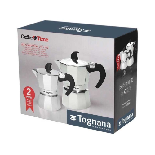 Tognana Set 2 Caffetiere 1TZ+3TZ moka 2 pezzi