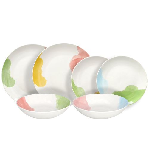Tognana MC070186138 Set Piatti In Porcelana Da 18pz Acquarello 