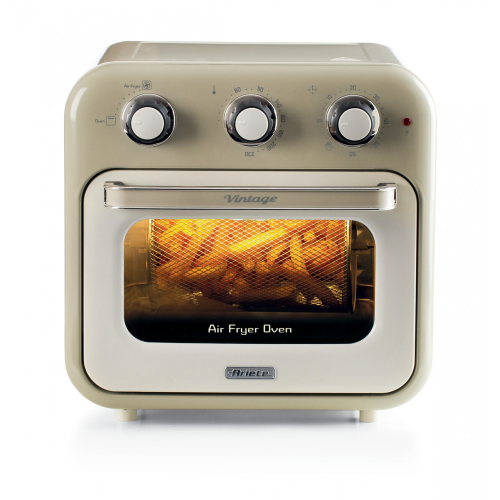 Ariete 4632 Friggitrice ad aria e forno Vintage, 1400W, 2in1, Capacità 16L Timer 60 minuti, Doppio vetro, Beige