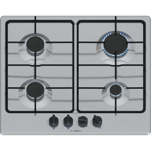 Bosch Serie 4 PGP6B5K85 Piano cottura da incasso a gas 60 cm 4 fuochi Acciaio Inox