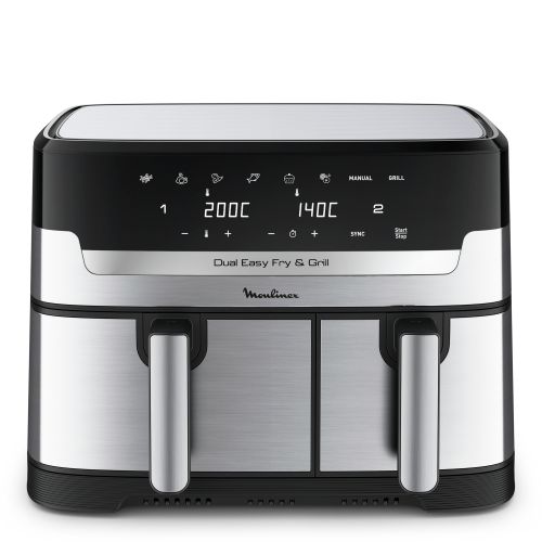 Moulinex EZ905D Friggitrice Ad Aria e Griglia 8,3Lt Doppio Cestello 8 Programmi 