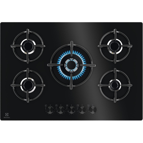 Electrolux EGG75372K Piano Cottura 75CM 5 Fuochi Vetro Nero Ghisa