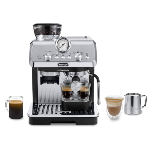 DeLonghi EC9155.MB Dedica Arte La Specialista Arte Macchina per Caffè in chicchi Manuale Montalatte manuale, 1400W, Metal Black