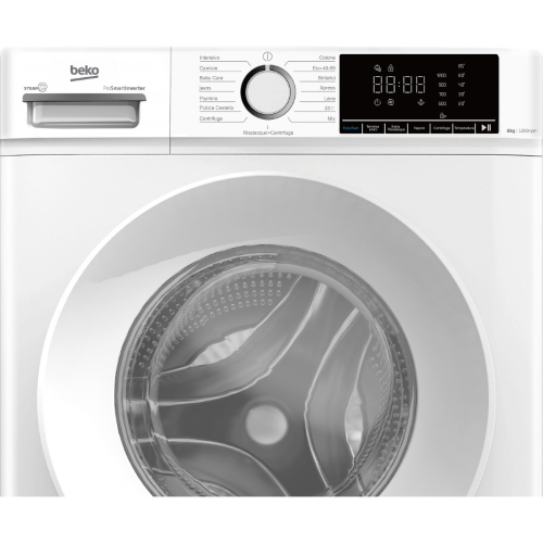Beko BMX8126DW Lavatrice 8Kg Classe A 52 cm 1200 giri Inverter Vapore Bianco