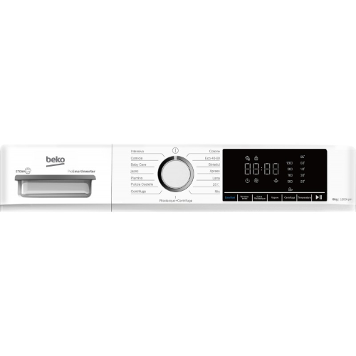 Beko BMX8126DW Lavatrice 8Kg Classe A 52 cm 1200 giri Inverter Vapore Bianco