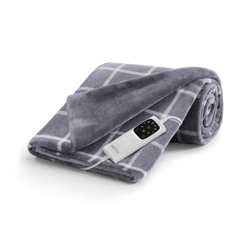 Imetec Caldoplaid Velvet Square Plaid Riscaldabile, Morbida Coperta Elettrica 150x95 cm 6 temperature lavabile