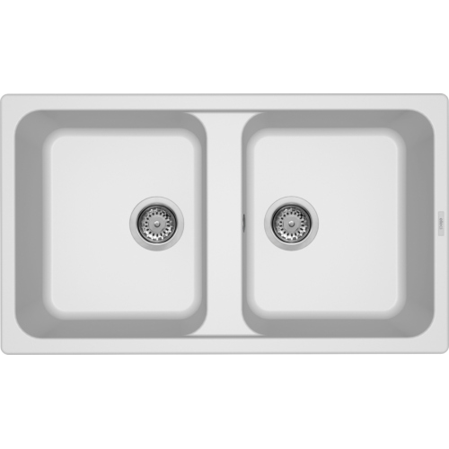 Elleci Life 450 Lavello montato su piano Rettangolare Granitek Bianco
