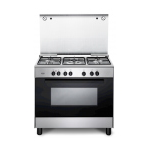 De’Longhi FMX 96 ED cucina Elettrico Gas Nero, Acciaio inox