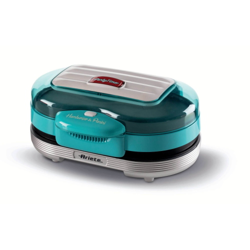 Ariete 205 Party Time Macchina Per Hamburger 1200W Doppie Piastre Antiaderenti Celeste