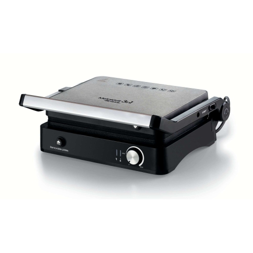 Ariete 1934 MetalGrill 3in1 Bistecchiera Griglia Elettrica 2000W 3 Modalità Di Cottura Silver Black