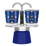 Bialetti 0005349 caffettiera manuale Moka Nero, Blu, Acciaio inox 2 tazze