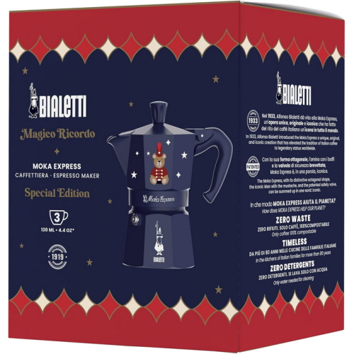 Bialetti Moka Express Blu Magico Ricordo 3 Tazze