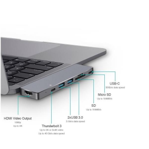Nilox NLX-2TC-HUBAPP Docking Station Con Porta USB-C 3.1 Per Macbook 2 Porte USB HDMI 4K 