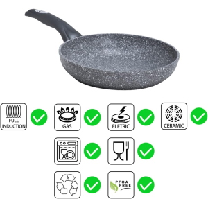 Aeternum Bialetti Madame Petravera 3.0, Padella Antiaderente, Ideale per Induzione 26cm Grigio