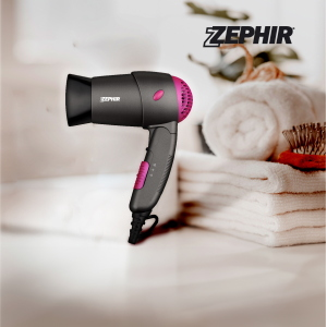 Zephir ZHB1200 Asciugacapelli Pieghevole da Viaggio 1200W