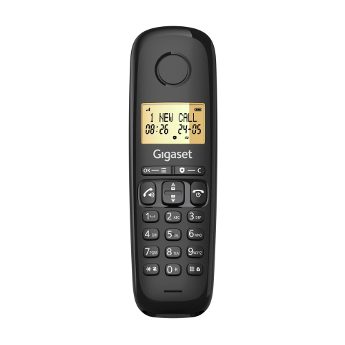 Gigaset START 100 Telefono Cordless Nero, vivavoce, rubrica 50 numeri