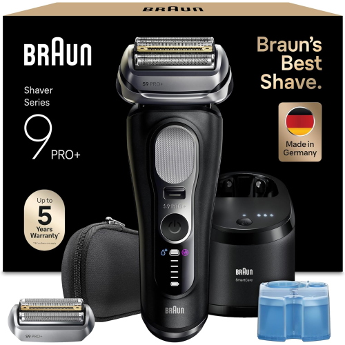 Braun Serie 9 PRO + Rasoio Elettrico Barba, Wet&Dry, 5+1 Lame di Precisione Testina di Ricambio Stazione SmartCare 6in1
