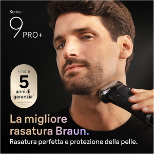 Braun Serie 9 PRO + Rasoio Elettrico Barba, Wet&Dry, 5+1 Lame di Precisione Testina di Ricambio Stazione SmartCare 6in1