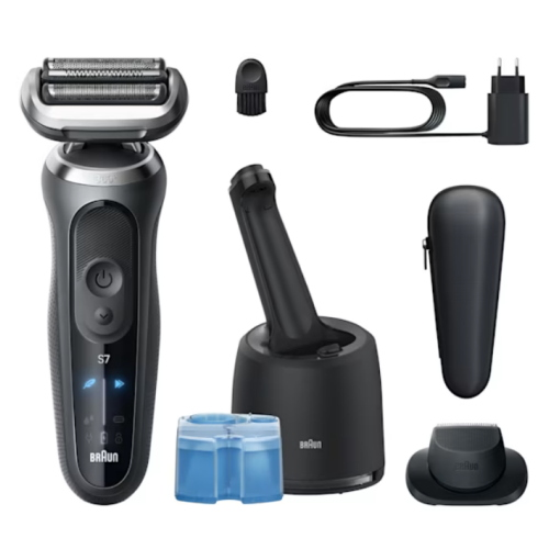 Braun Serie 7 72-C7200cc Rasoio Elettrico Barba, Wet&Dry Stazione Smartcare 4in1 senza fili