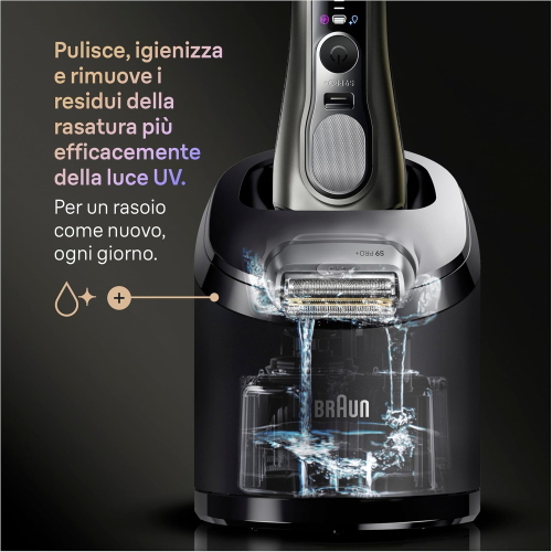 Braun Serie 9 PRO + 9665cc Rasoio Elettrico Barba, Wet&Dry, 5+1 SmartCare 6in1 graphite