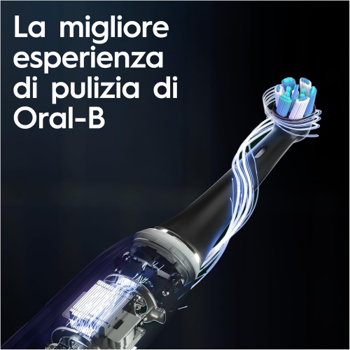 Braun Oral-B iO 10 Spazzolino Elettrico Ricaricabile Nero 1 Testina, Custodia Da Viaggio