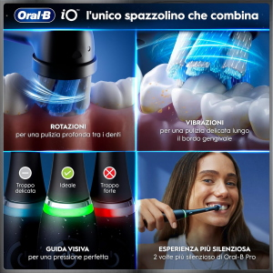 Braun Oral-B iO 10 Spazzolino Elettrico Ricaricabile Nero 1 Testina, Custodia Da Viaggio